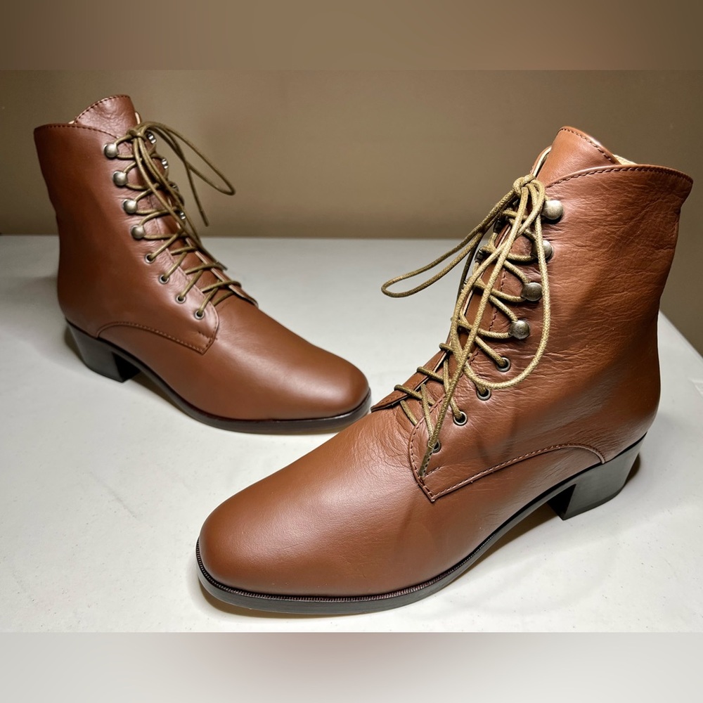 CHRISTY DAWN The Dawn Boot HICKORY LEATHER Size 10 NEW Victorian Lace-Up Boots